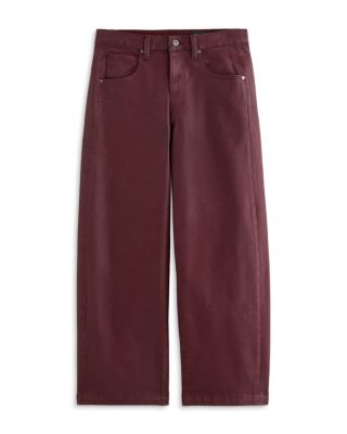 Hattie Coated High Rise Crop Barrel Jeans in Winery