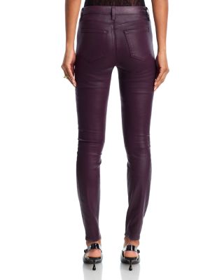 Marguerite High Rise Coated Skinny Jeans in Dark Malbec