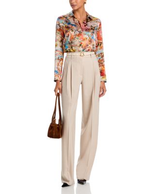 Tyler Silk Printed Split Neck Blouse