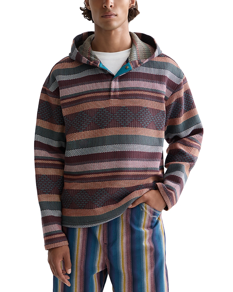 Scotch & Soda Relaxed Fit Stripe Jacquard Hoodie In Multi