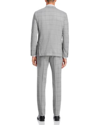 H-Huge Tonal Plaid Stretch Wool Slim Fit Suit