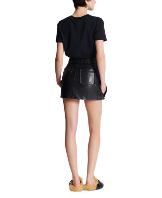  Short Lambskin Skirt