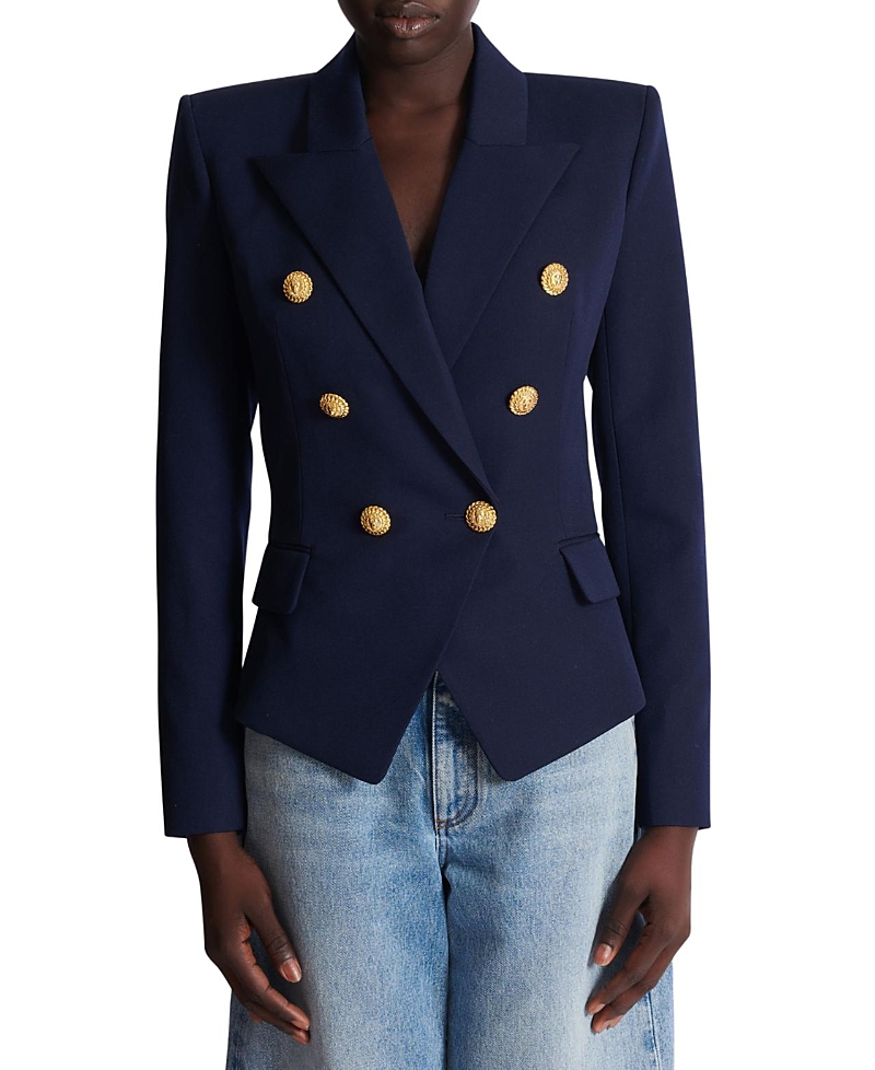 Balmain Jacket Woman Color Marine In Blue
