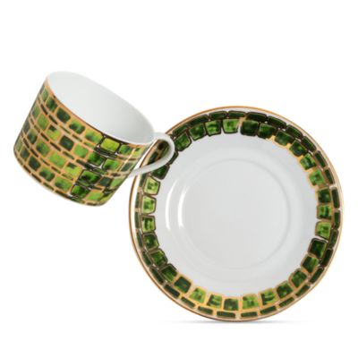Tea Cup and Saucer Jade Green