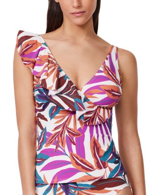 Ruffle V Neck Tankini Top