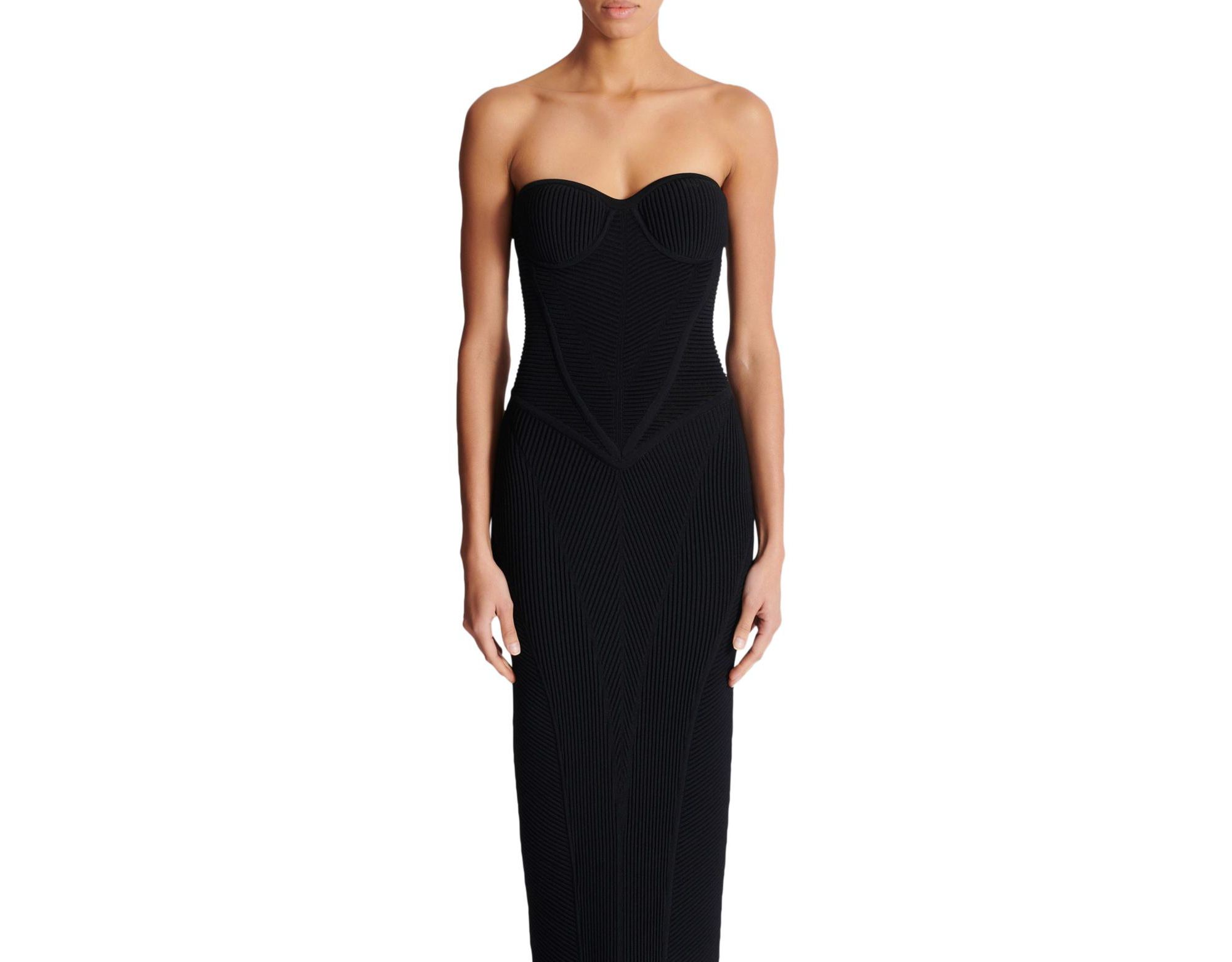 Long Strapless Knit Dress — Image 5