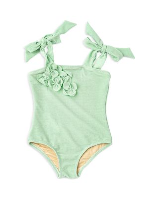 Girls' Shimmer Flowers One Piece Swimsuit - Little Kid