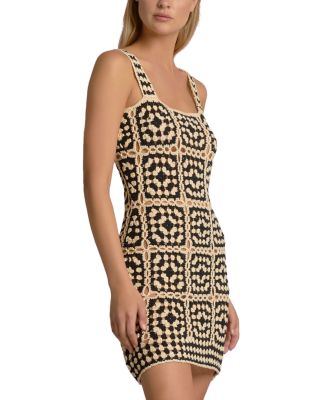 Crochet Square Neck Swim Cover Up Dress