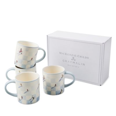 Gray Malin Ski Holiday Mugs, Set of 4 - Exclusive