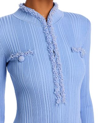 Faux Pearl Trim Mini Dress