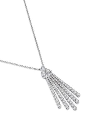 Diamond Cascade Necklace in 14K White Gold, 2.0 tcw