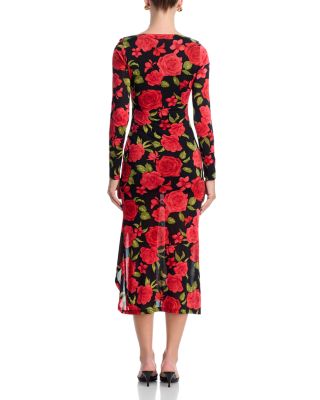 Rose Jersey Cowl Neck Midi Dress - Exclusive