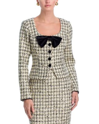 Sequin Tweed Velvet Bow Jacket - Exclusive