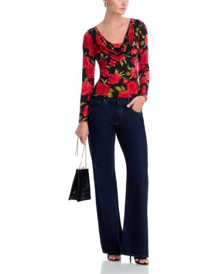 Rose Jersey Scoop Neck Top - Exclusive