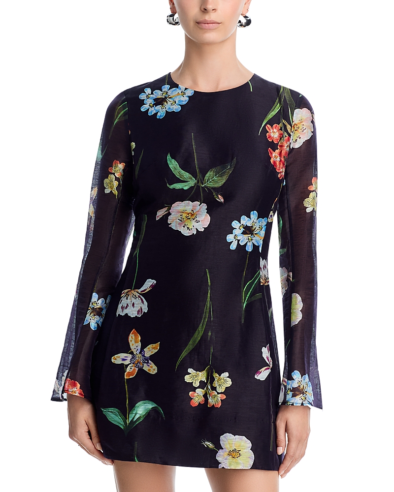 Leo Lin Suzanne Bell Sleeved Dress In Black