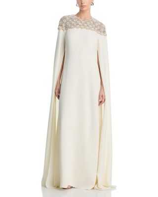 Long Sleeved Embellished Silk Blend Dress