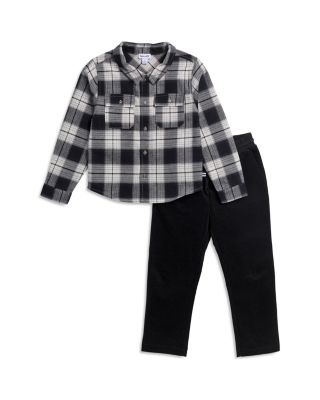 Boys' Flannel Plaid Shirt & Pants Set - Little Kid
