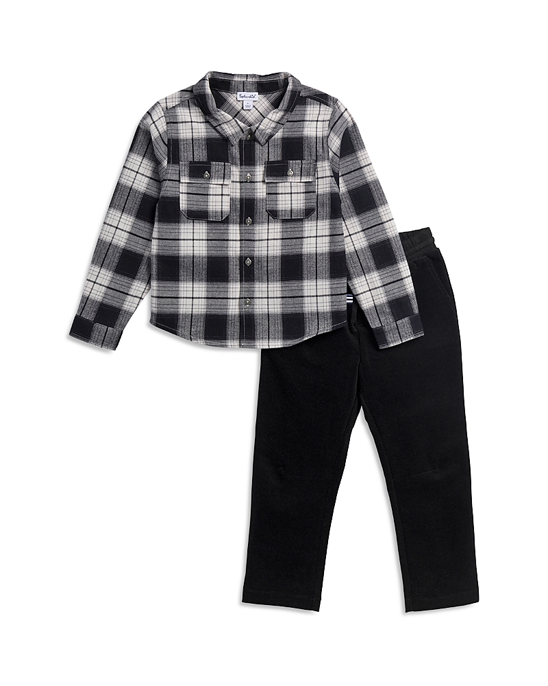 Splendid Boys' Flannel Plaid Shirt & Pants Set - Little Kid In Black