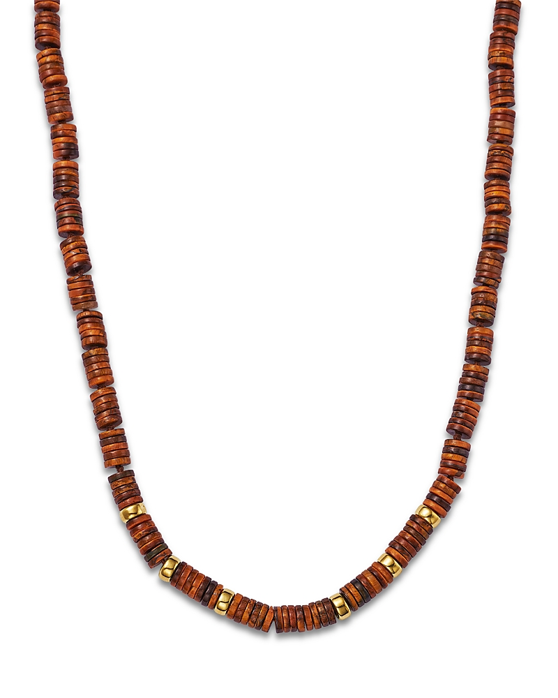 Zoe Chicco 14K Yellow Gold Tiger's Eye Heishi Bead & Rondelle Collar Necklace, 16