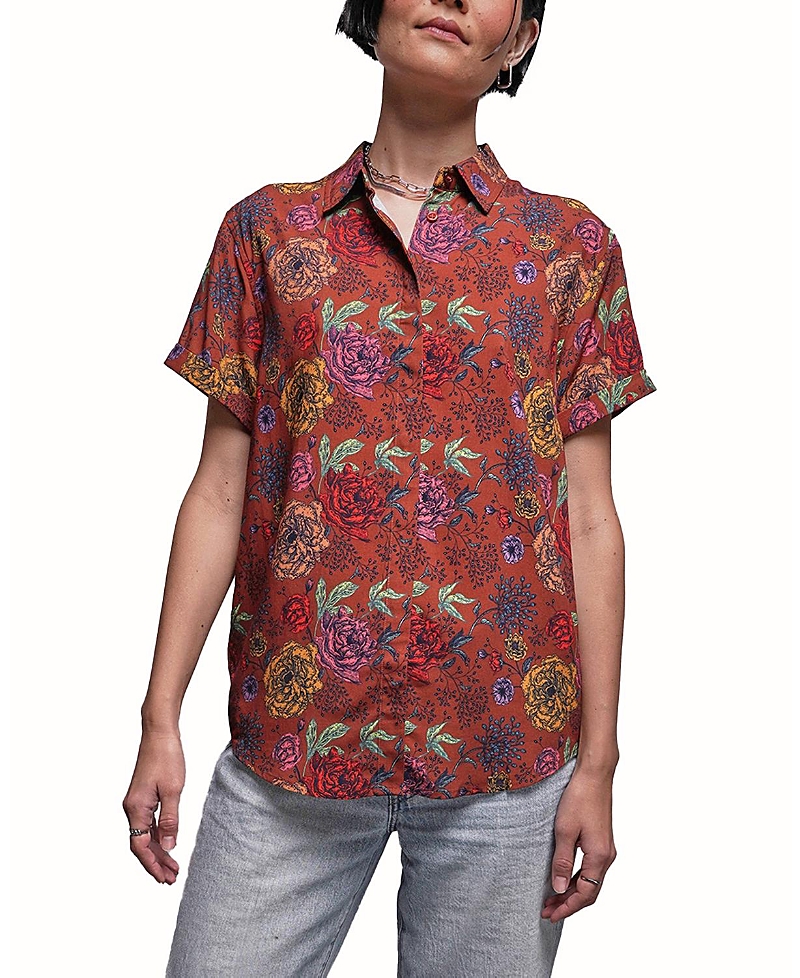 Wildfang The Empower Button Up Shirt In Red