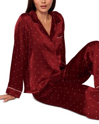 Eberjey x Lily Aldridge Inez Printed Washable Silk Long Pajama Set