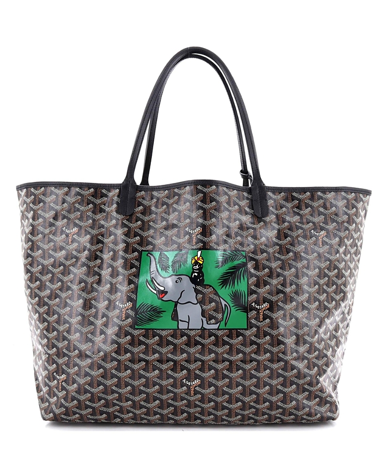 Pre-owned Pre-owned Goyard  Goyard Gm Saint Louis Tote Printed Coated Canvas In Black