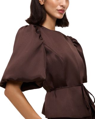 Ivy Satin Puff Sleeve Jacket