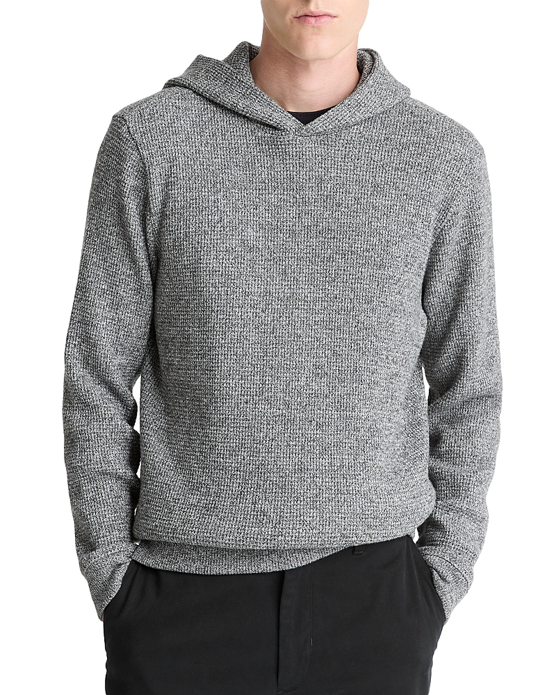 Vince Brushed Waffle Texture Pullover Hoodie In Gray