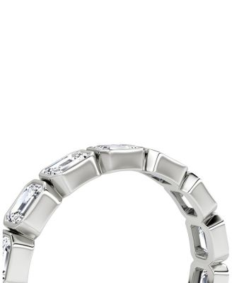  Bezel Eternity Band in Platinum, 3ctw Emerald Lab Grown Diamonds