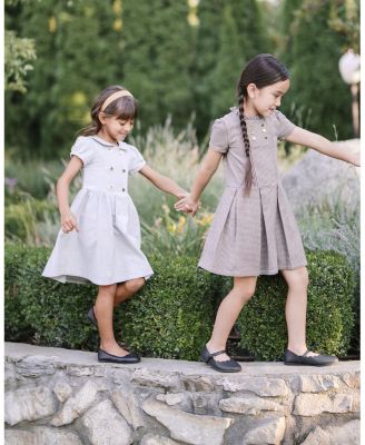  Girls&#39; Organic Double Breasted Flannel Dress with Collar - Little Kid, Big Kid