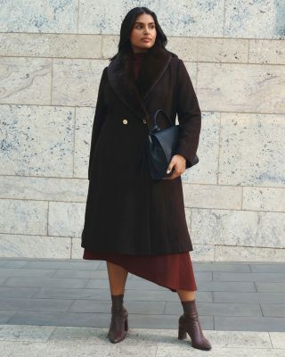 Alastair Faux Fur Trim Coat