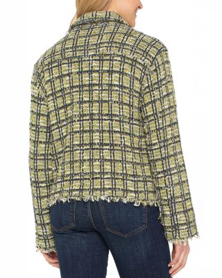 Plaid Boucl&eacute; Shirt Jacket