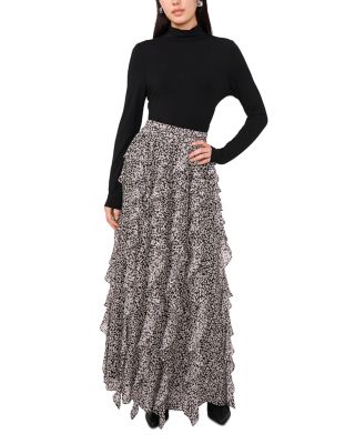 Corkscrew Ruffled Maxi Skirt