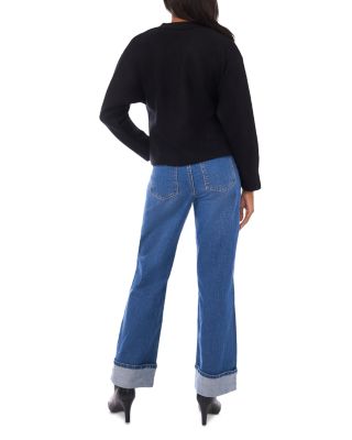 V Neck Split Cuff Cardigan