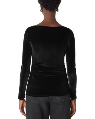 Boat Neck Velvet Top