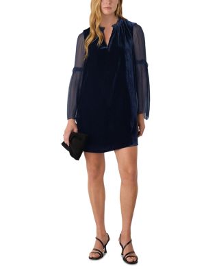 Velvet Sheer Sleeve Dress