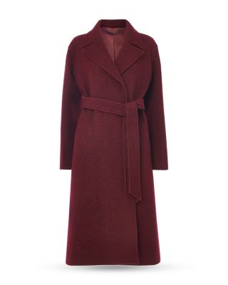 Long Belted Wool Coat 