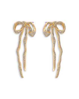 Pav&eacute; Bow Statement Earrings