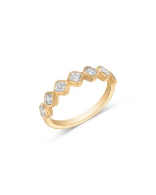 Luxe Collection Certified Lab Grown Diamond Assher Cut Band in 14K Yellow Gold, 1.0 tcw
