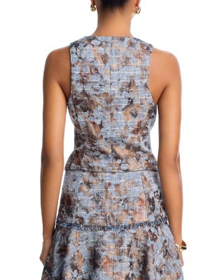 Foil Printed Tweed Vest