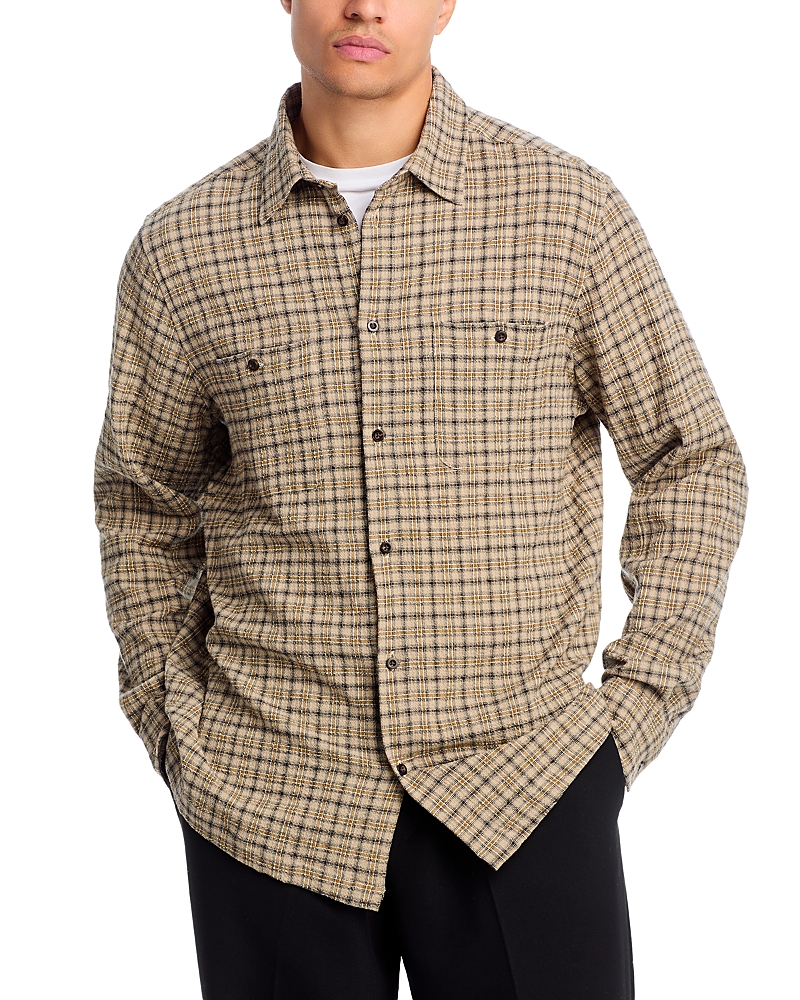 Les Deux John Printed Button Front Shirt In Multi