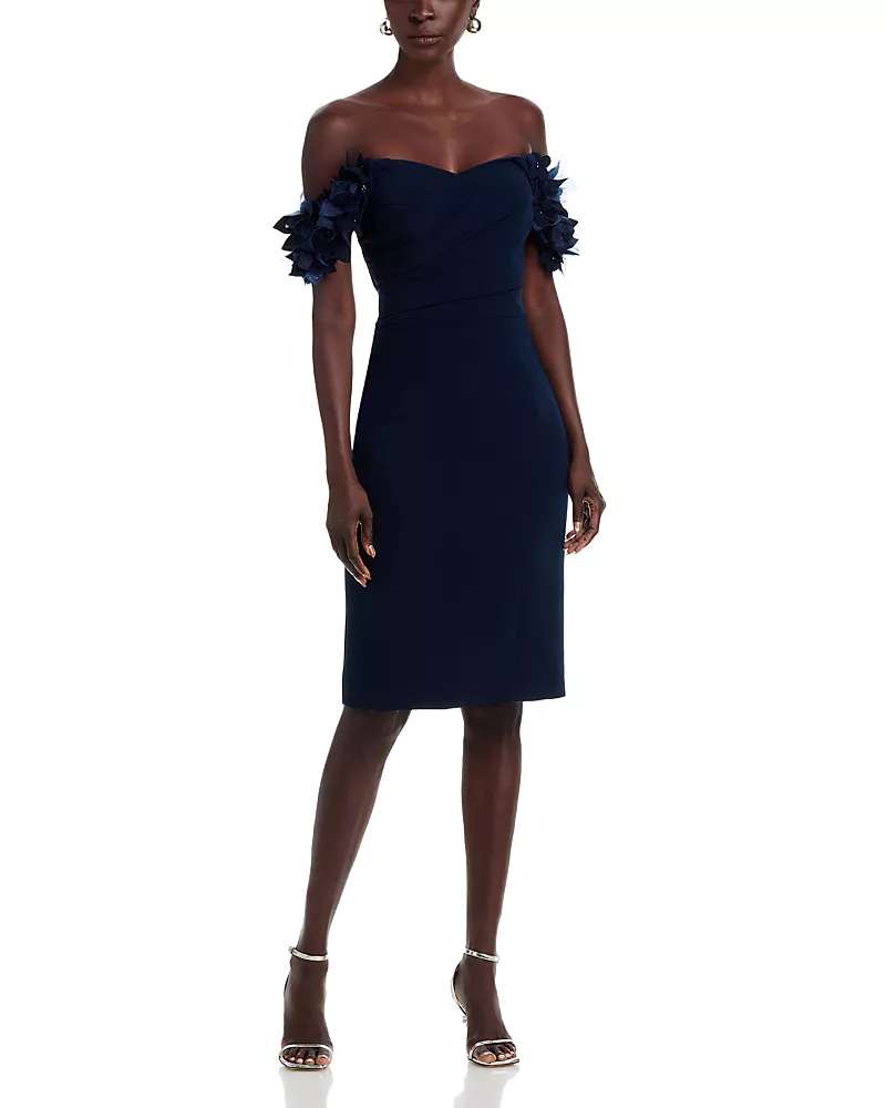 Teri Jon by Rickie Freeman Organza Off The Shoulder Dress