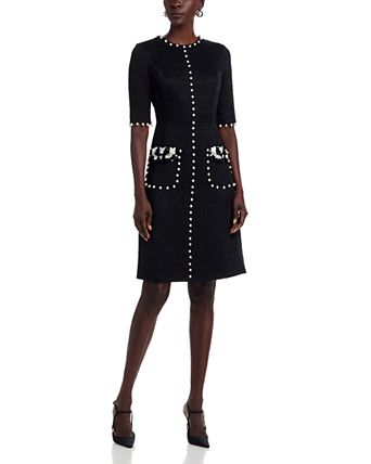 Bouclé Embellished Dress