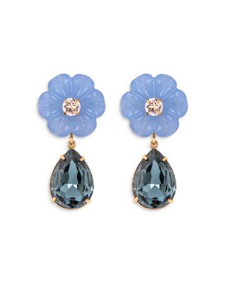 Juna Gemstone & Crystal Flower Drop Earrings