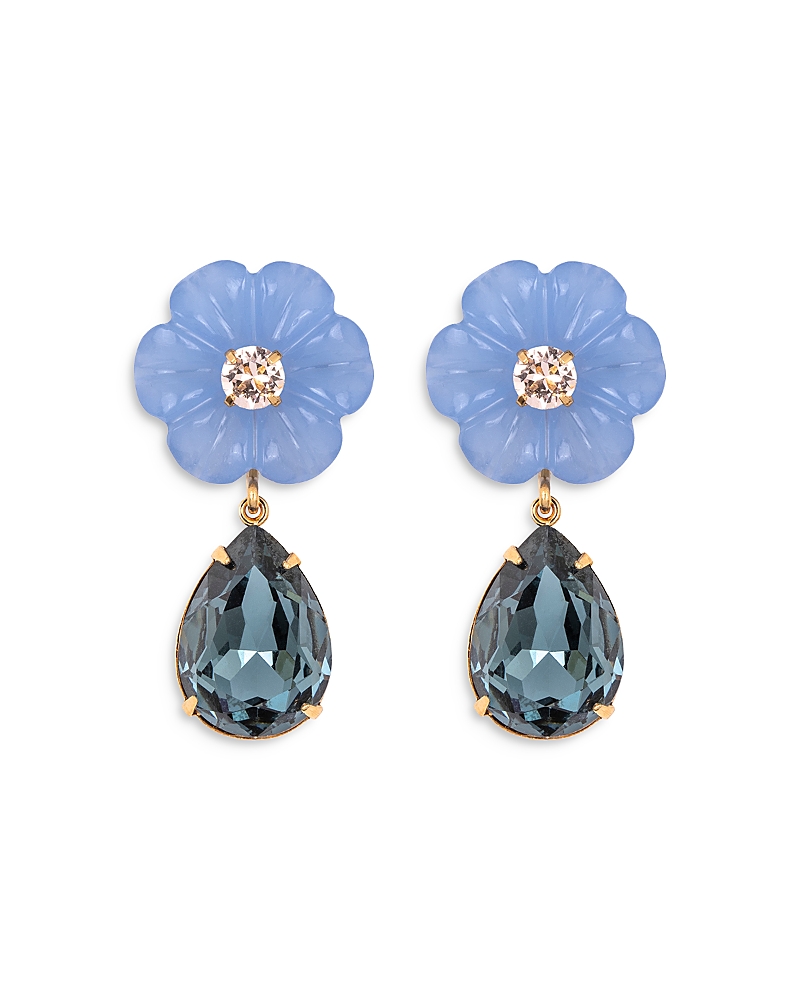 Jennifer Behr Juna Flower-drop Earrings In Blue