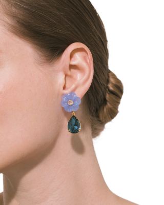 Juna Gemstone & Crystal Flower Drop Earrings