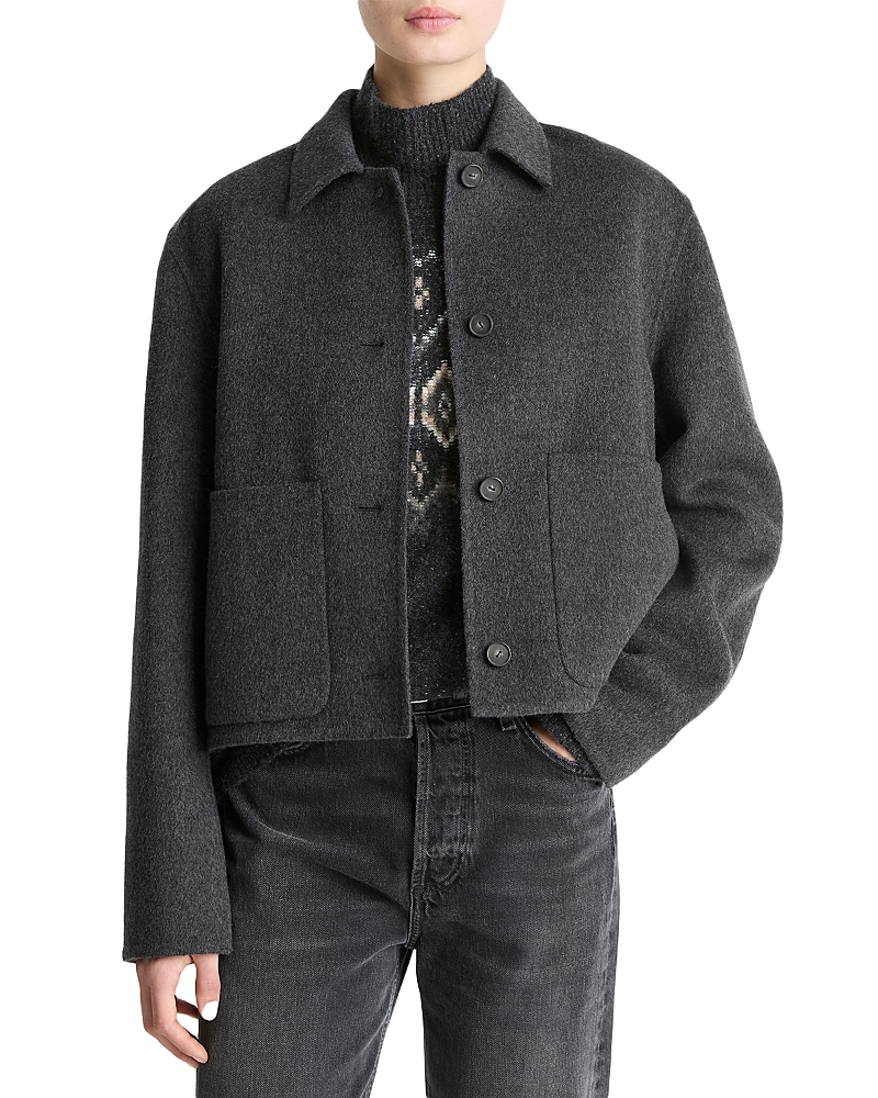 Vince Wool Cashmere Jacket In Black