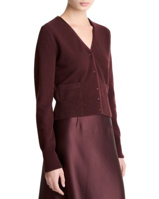 Wool Blend V Neck Cardigan Sweater