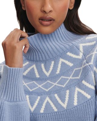 Marcie Fair Isle Yoke Mock Neck Knit Sweater