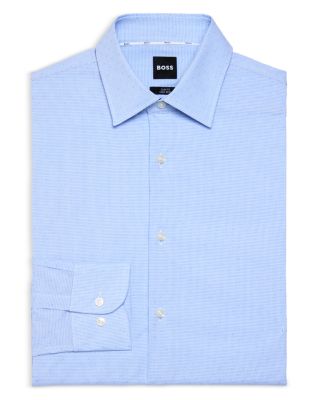 Hank Cotton Stretch Check Dot Slim Fit Dress Shirt